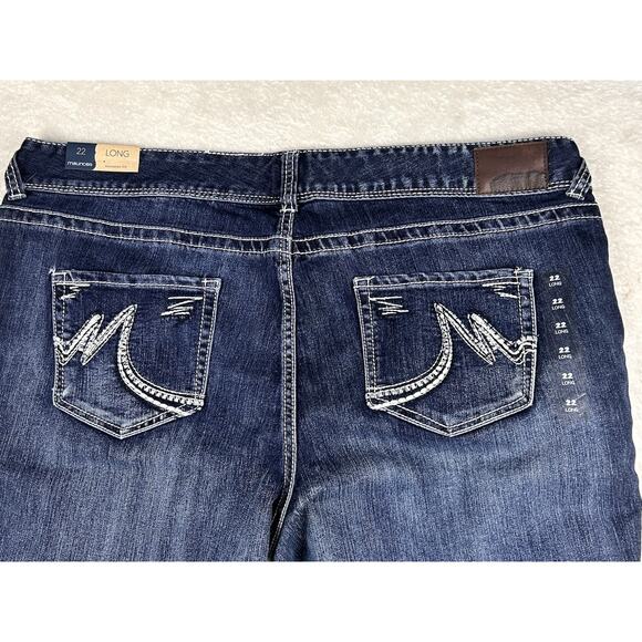 NEW Maurices Jeans Womens 22 Long Blue Ellie Straight Fit Slim Boot Stretch - Picture 9 of 10